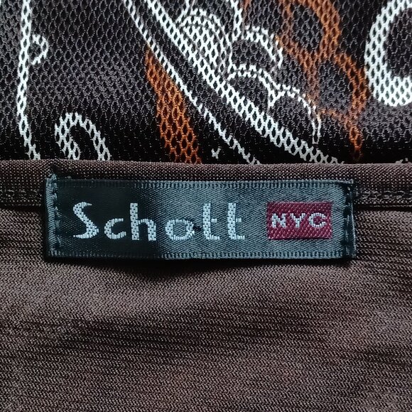 Schott NYC 70s Vintage Abstract Print Mesh Top - Picture 10 of 16